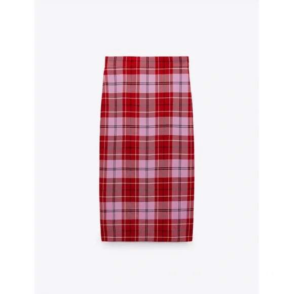 ZARA PLAID MIDI SKIRT - Picture 10 of 10